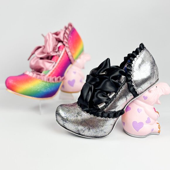 Irregular Choice Happy Hippo Silver/Black Character Heels – Size 39 - Picture 7 of 7